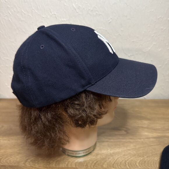 Vtg New York Yankees Strapback Hat Twins Enterprise Wool Blend & 47 Beanie Lot 2 - Picture 4 of 13